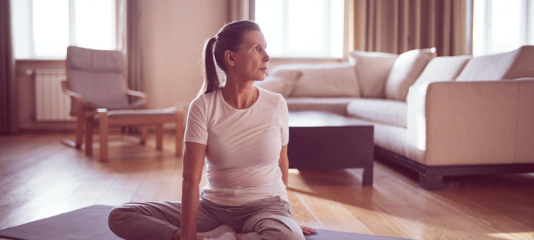 Restorative yoga position with proper support