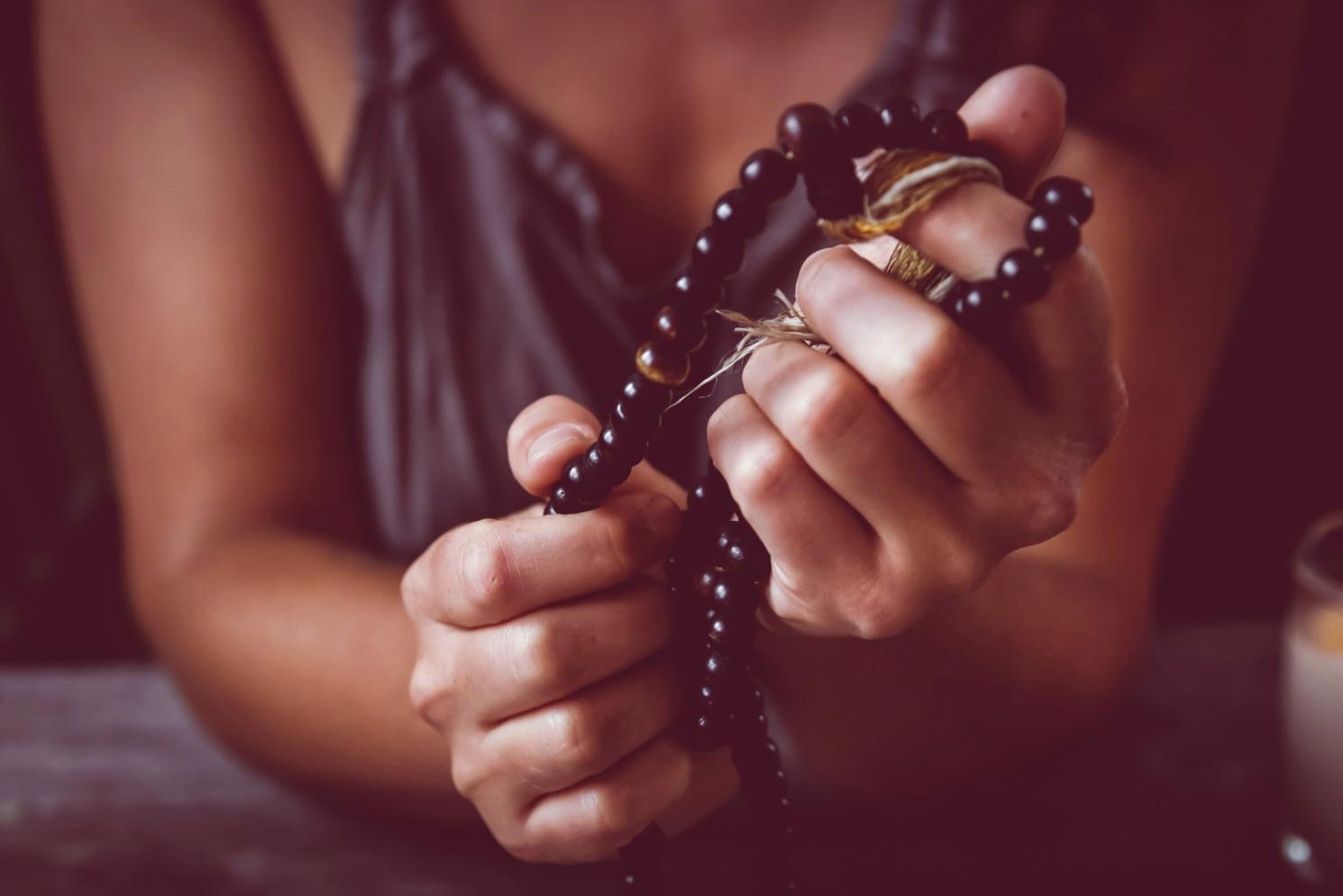 Mindful breathing technique demonstration